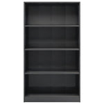 4-Tier Book Cabinet High Gloss Grey, Chipboard