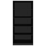 5-Tier Book Cabinet High Gloss Black 80x24x175 cm Chipboard