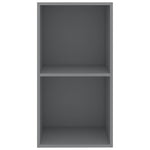 2-Tier Book Cabinet Grey, Chipboard