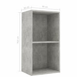 2-Tier Book Cabinet Concrete Grey - Chipboard