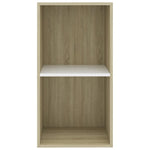2-Tier Book Cabinet White and Sonoma Oak - Chipboard