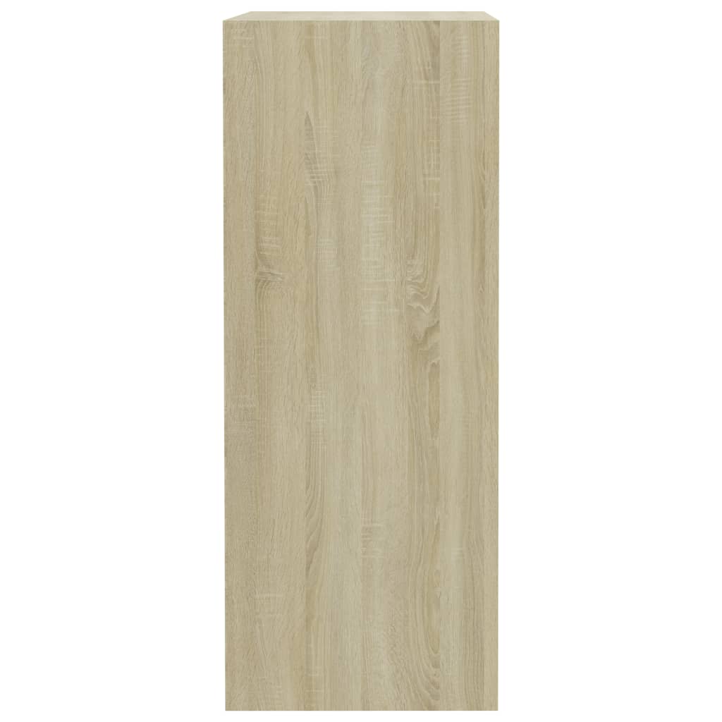 2-Tier Book Cabinet White and Sonoma Oak 40x30x76.5 cm Chipboard