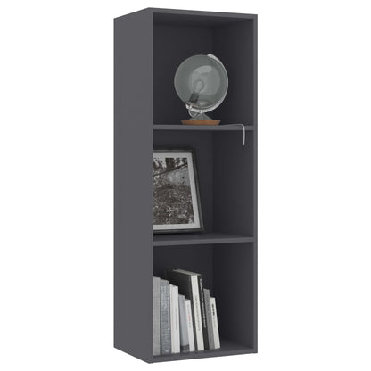 3-Tier Book Cabinet Grey 40x30x114 cm Chipboard