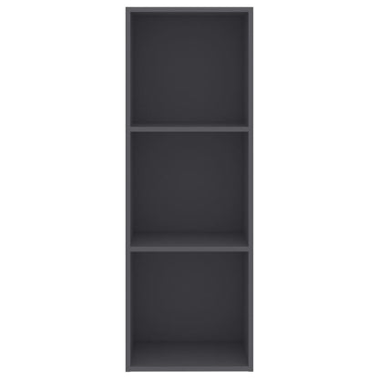 3-Tier Book Cabinet Grey 40x30x114 cm Chipboard