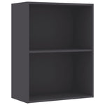 2-Tier Book Cabinet Grey - Chipboard