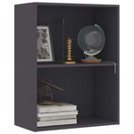 2-Tier Book Cabinet Grey - Chipboard