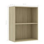 2-Tier Book Cabinet Sonoma Oak - Chipboard