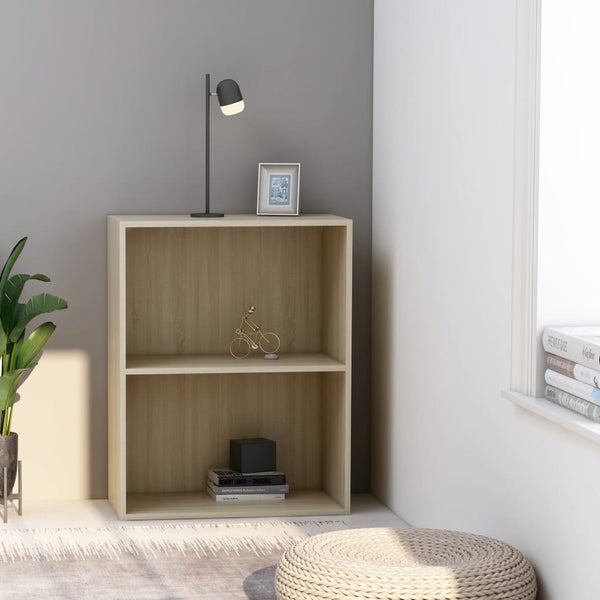  2-Tier Book Cabinet Sonoma Oak - Chipboard