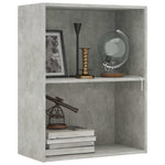 2-Tier Book Cabinet Concrete Grey -Chipboard