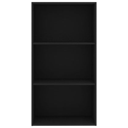 3-Tier Book Cabinet Black 60x30x114 cm Chipboard