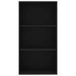 3-Tier Book Cabinet Black Chipboard