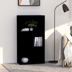 3-Tier Book Cabinet Black 60x30x114 cm Chipboard