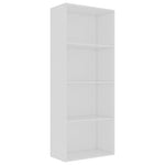 4-Tier Book Cabinet White  Chipboard