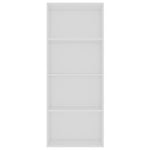 4-Tier Book Cabinet White  Chipboard