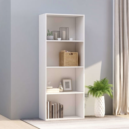 4-Tier Book Cabinet White 60x30x151.5 cm Chipboard