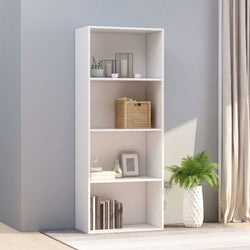 4-Tier Book Cabinet White 60x30x151.5 cm Chipboard