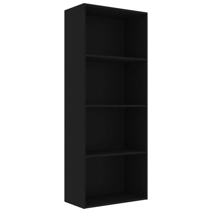 4-Tier Book Cabinet Black 60x30x151.5 cm Chipboard