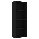 4-Tier Book Cabinet Black  Chipboard