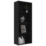 4-Tier Book Cabinet Black  Chipboard