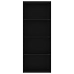 4-Tier Book Cabinet Black  Chipboard