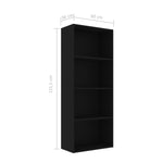 4-Tier Book Cabinet Black  Chipboard