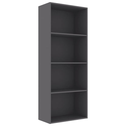 4-Tier Book Cabinet Grey 60x30x151.5 cm Chipboard