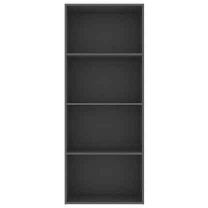 4-Tier Book Cabinet Grey 60x30x151.5 cm Chipboard