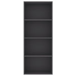 4-Tier Book Cabinet Grey Chipboard