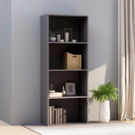 4-Tier Book Cabinet Grey Chipboard