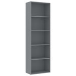 5-Tier Book Cabinet Grey - Chipboard