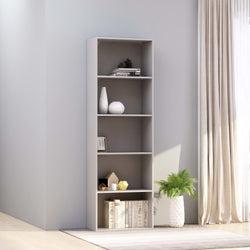 5-Tier Book Cabinet Grey 60x30x189 cm Chipboard