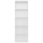 5-Tier Book Cabinet High Gloss White - Chipboard