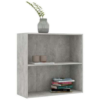 2-Tier Book Cabinet Concrete Grey 80x30x76.5 cm Chipboard