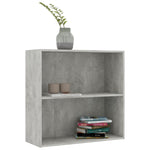 2-Tier Book Cabinet Concrete Grey Chipboard