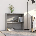 2-Tier Book Cabinet Concrete Grey Chipboard