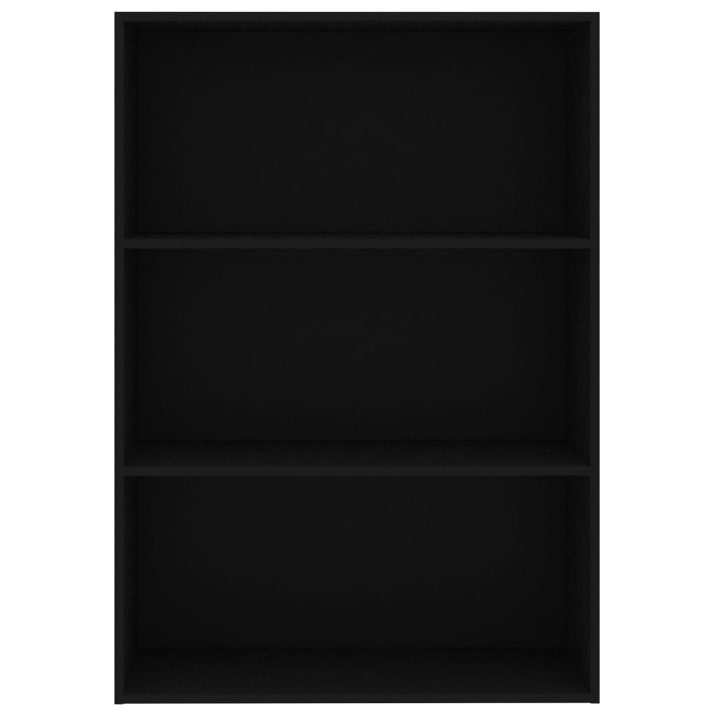 3-Tier Book Cabinet Black 80x30x114 cm Chipboard