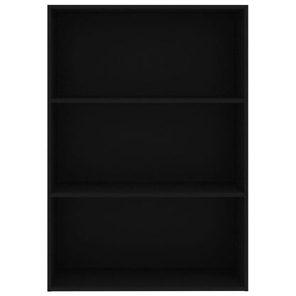 3-Tier Book Cabinet Black 80x30x114 cm Chipboard