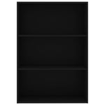 3-Tier Book Cabinet Black 80x30x114 cm Chipboard
