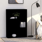 3-Tier Book Cabinet Black 80x30x114 cm Chipboard