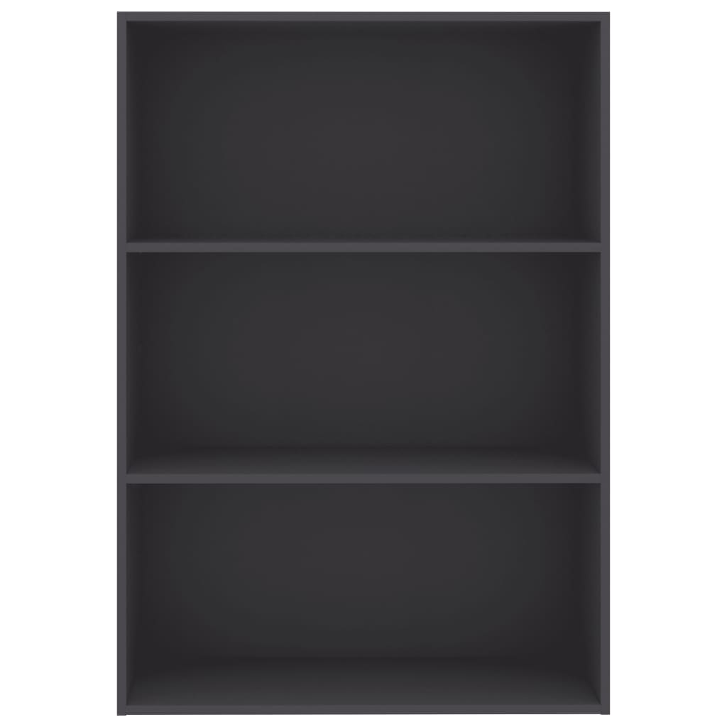 3-Tier Book Cabinet Grey 80x30x114 cm Chipboard