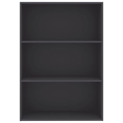 3-Tier Book Cabinet Grey 80x30x114 cm Chipboard