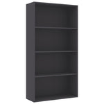 4-Tier Book Cabinet Grey 80x30x151.5 cm Chipboard