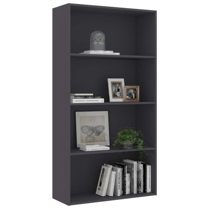 4-Tier Book Cabinet Grey 80x30x151.5 cm Chipboard