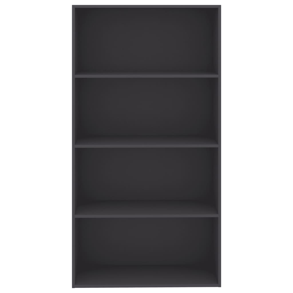 4-Tier Book Cabinet Grey 80x30x151.5 cm Chipboard