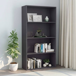 4-Tier Book Cabinet Grey 80x30x151.5 cm Chipboard