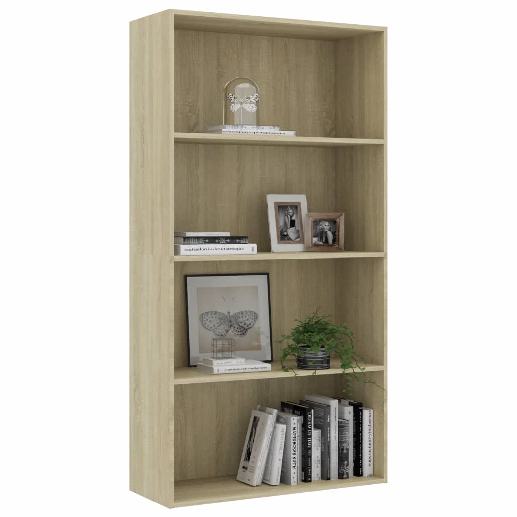 4-Tier Book Cabinet Sonoma Oak 80x30x151.5 cm Chipboard