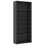 5-Tier Book Cabinet Grey  Chipboard