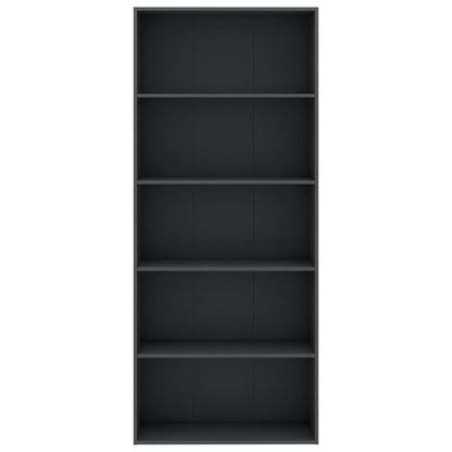 5-Tier Book Cabinet Grey 80x30x189 cm Chipboard