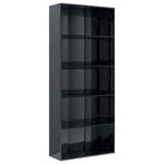 5-Tier Book Cabinet High Gloss Black  Chipboard