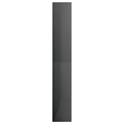 5-Tier Book Cabinet High Gloss Grey 80x30x189 cm Chipboard